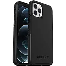 OtterBox Schutzhülle für iPhone 12 und iPhone 12 Pro Symmetry Serie, ultradünn, kompatibel mit kabellosem Laden, erhöhte Kanten schützen Kamera und Bildschirm, Schwarz