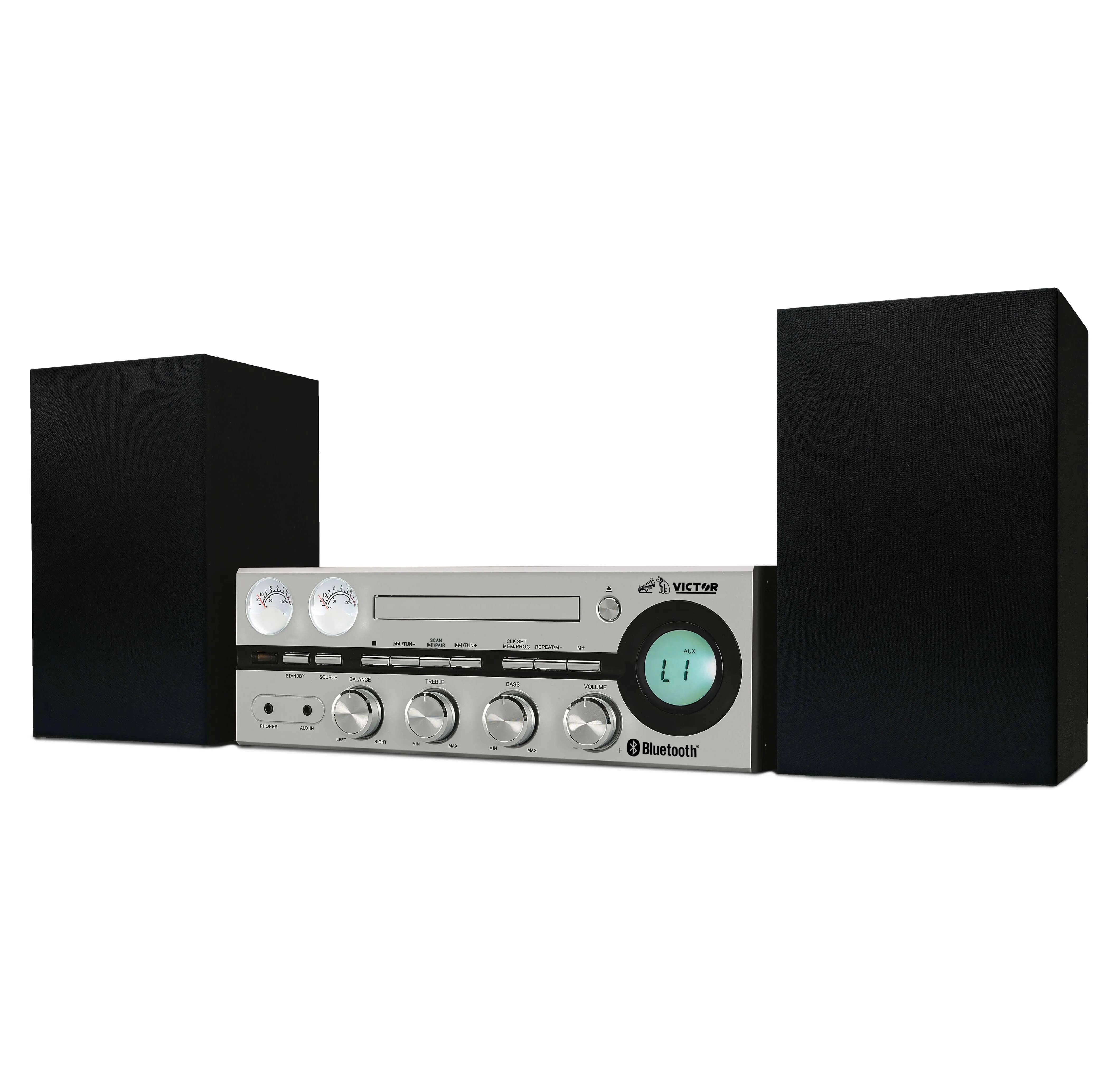 Victor Milwaukee Desktop CD Stereo System,Black