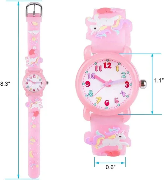 Venhoo Kids Watches 3D Cute Cartoon Waterproof Silicone Children Toddler Wrist W