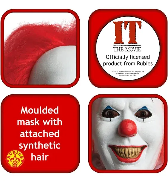 Adult It Pennywise Overhead Latex Mask - Classic