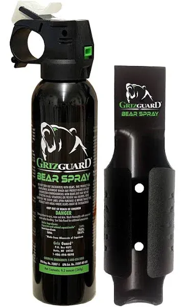 UDAP Griz Guard Bear Pepper Spray Self Defense Deterrent with Holster for Camping, Hiking, Fishing, Powerful Blast Pattern, 30 ft Fog Barrier, 225GG, 7.9 oz