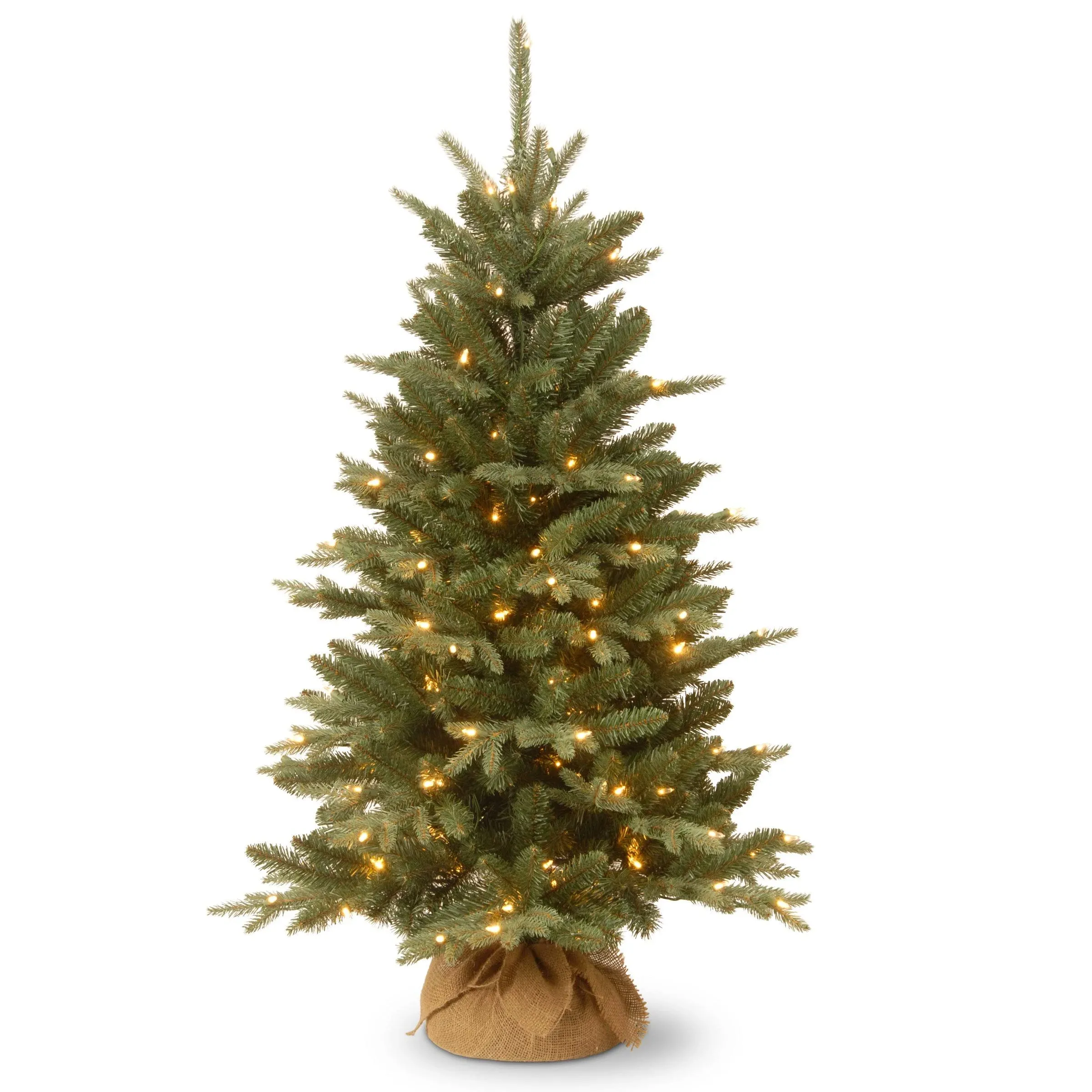 National Tree Company 4 ft. Everyday Collection Burlap Tree with Clear Lights