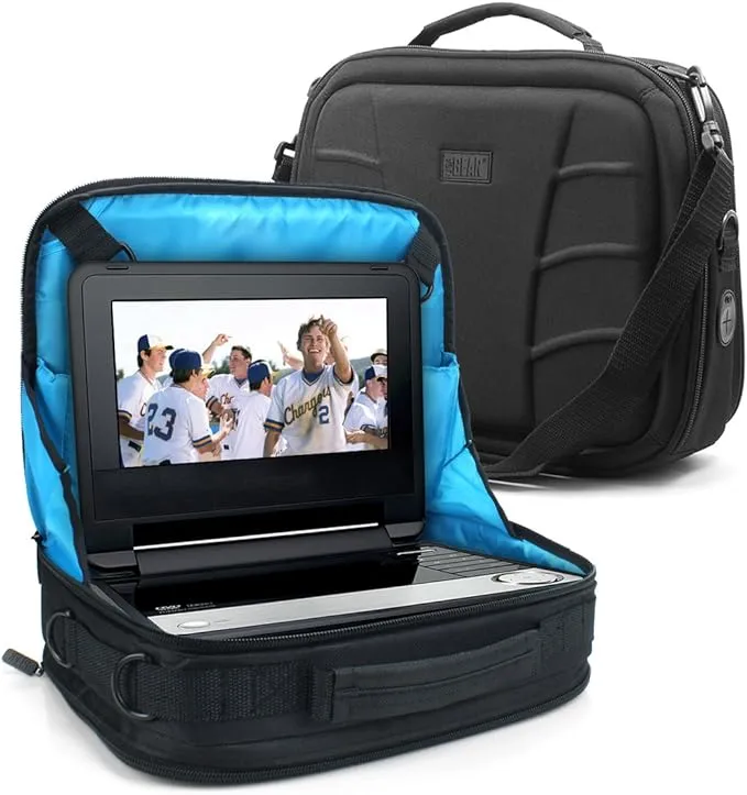 Usa Gear Portable Dvd Player Case - S11 Car Headrest Holder Compatible With Dbpower 9.5 And 10.5, Insignia 10, Iegeek 9.5, Wonnie 10.5 - Travel Storage Bag For Players With 7 To 10 Screens