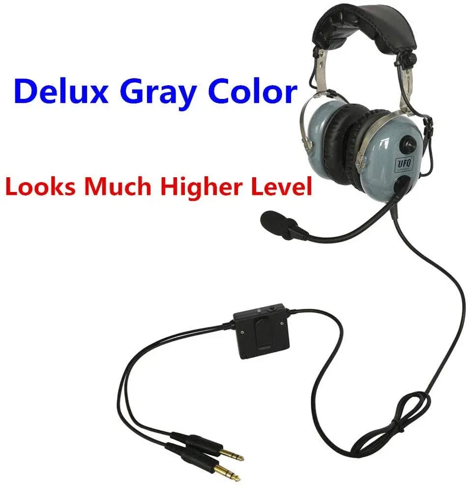 UFQ A28 Delux Gray Color Great ANR Aviation Headset Active Noise Reduction-compa