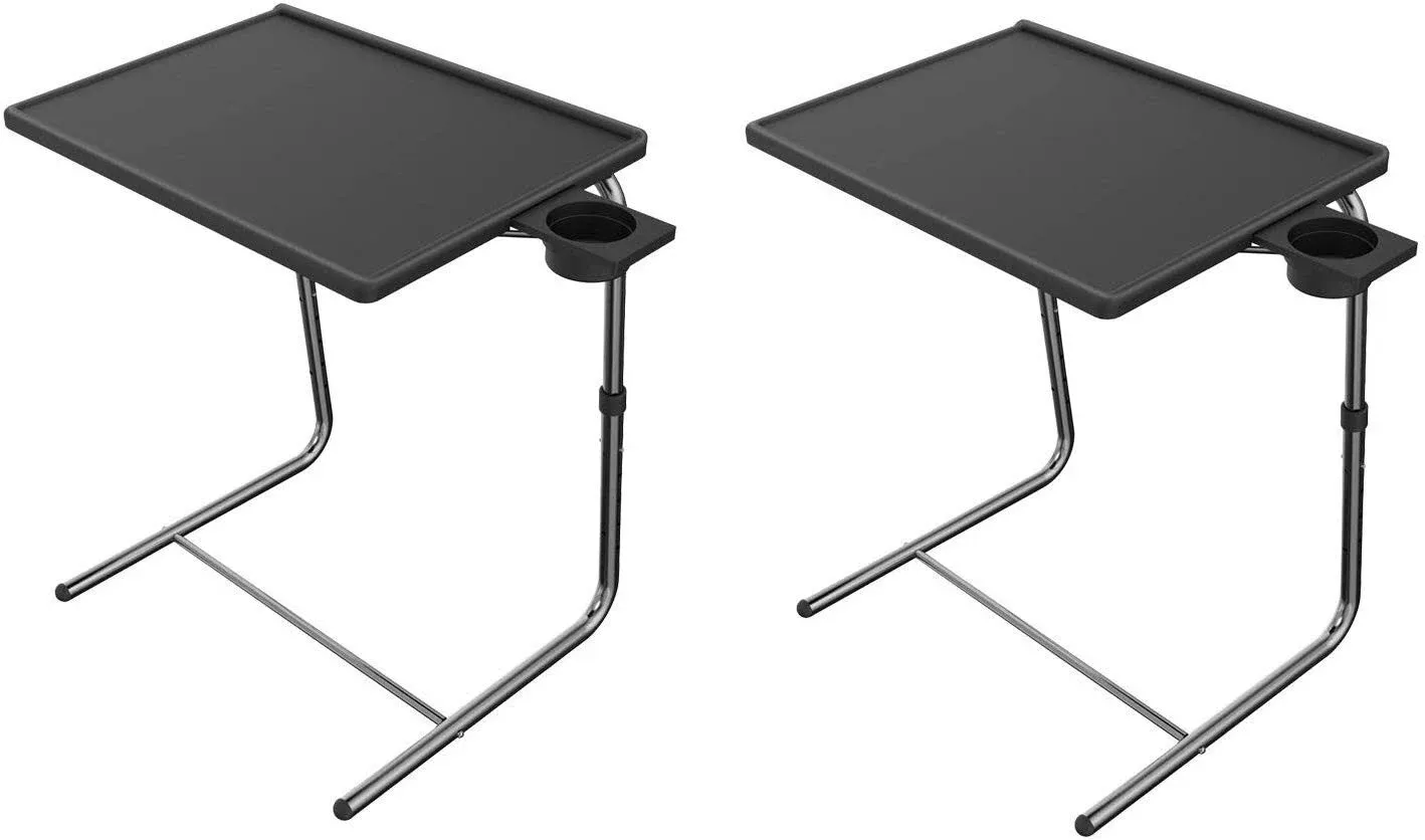 HUANUO Adjustable TV Trays - TV Tray Tables on Bed & Sofa, Adjustable Laptop Table as TV Food Tray, Work Tray with 6 Heights & 3 Tilt Angles Adjustable (2 Pack)