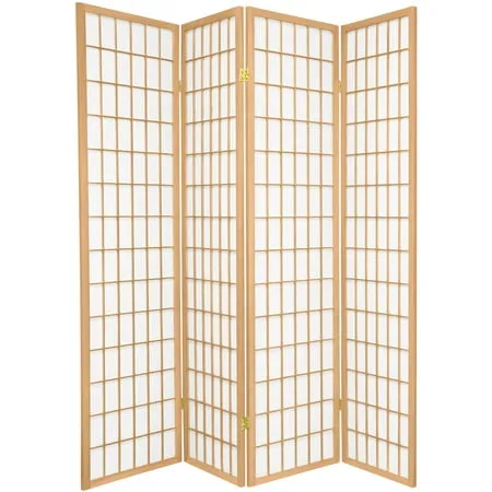 Legacy Decor 6 Panel Japanese Oriental Style Room Screen Divider Natural Color