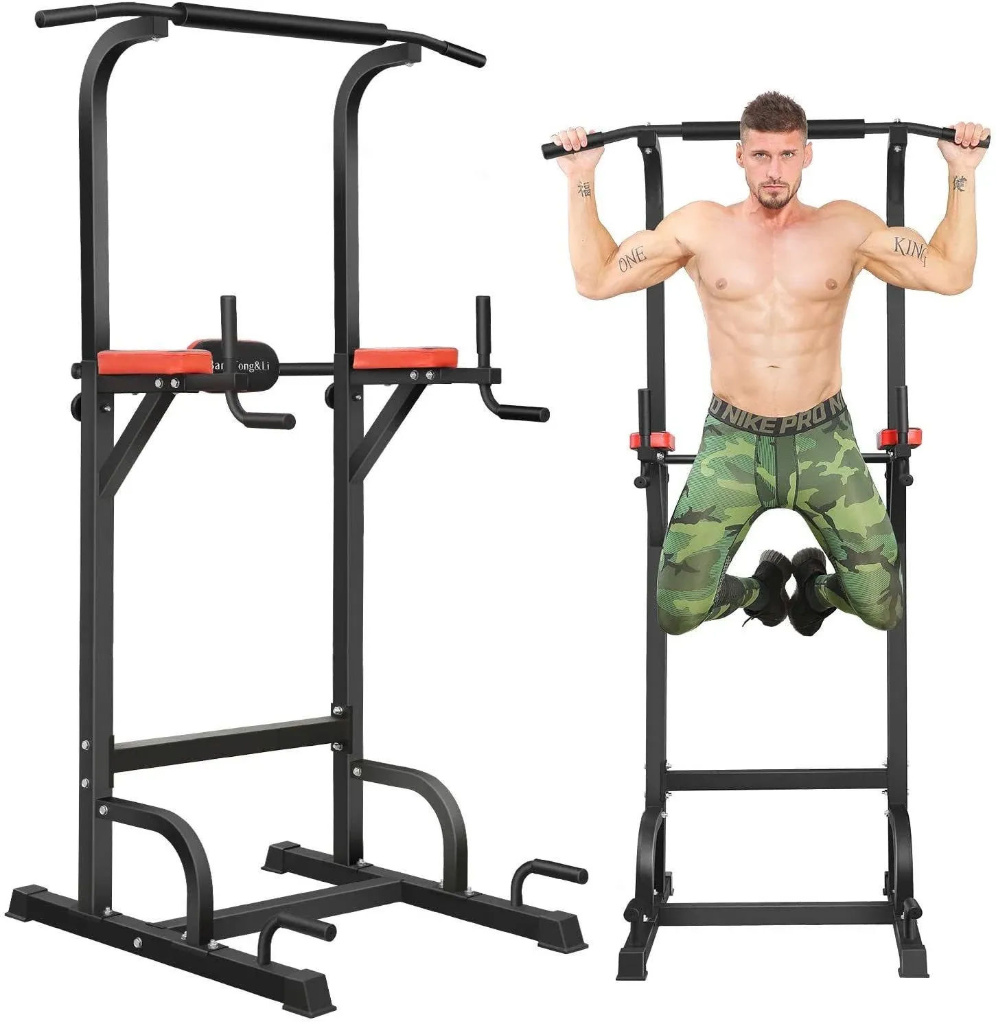 BangTong&Li Power Tower, Pull Up Bar Dip Station/Stand for Home Gym Strength Training Workout Equipment