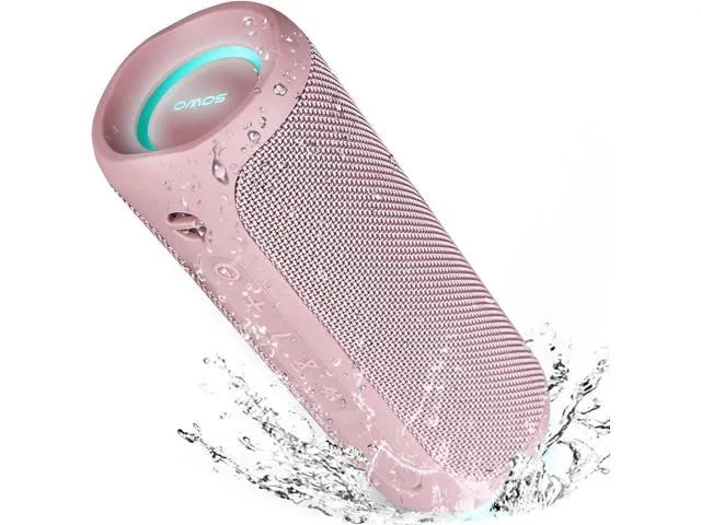 Portable Bluetooth Speaker, IPX7 Waterproof Wireless Bluetooth Speaker, Bassboom Technology, 25W Loud Stereo Sound, LED Light with TWS Pairing, 16H Playtime for Home and Outdoor -Blue