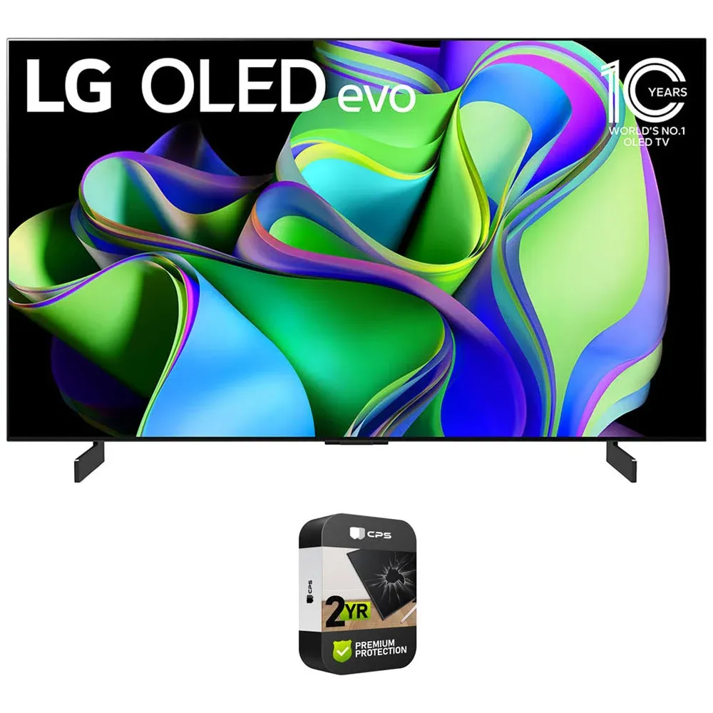 LG OLED83C3PUA OLED Evo C3 83 inch HDR 4K Smart OLED TV (2023 Model) Bundle with 2 Yr CPS Enhanced Protection Pack