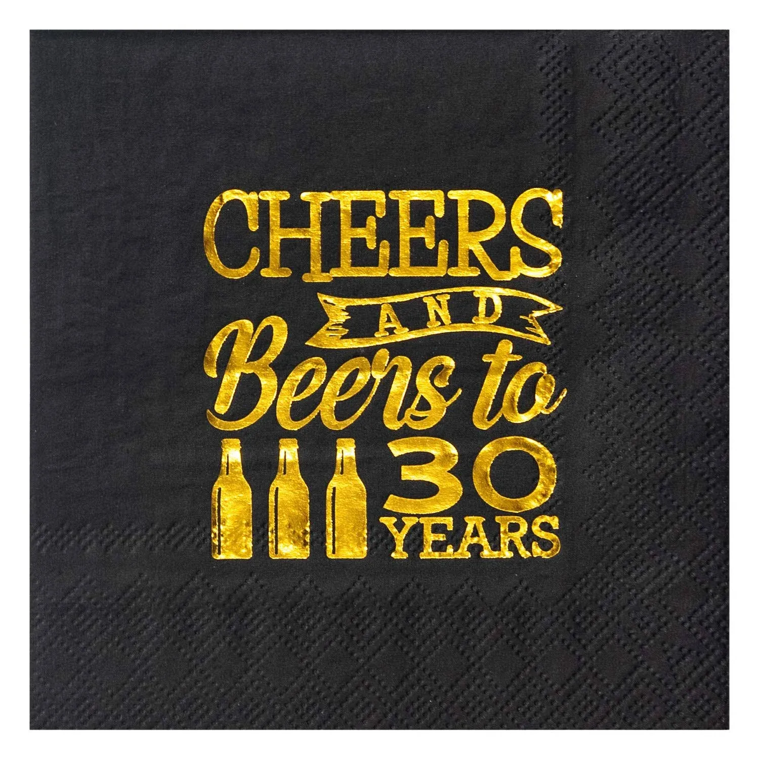 Cheers to 30 Years 30th Birthday Napkins Black and Gold 30th Brithday Decorat...