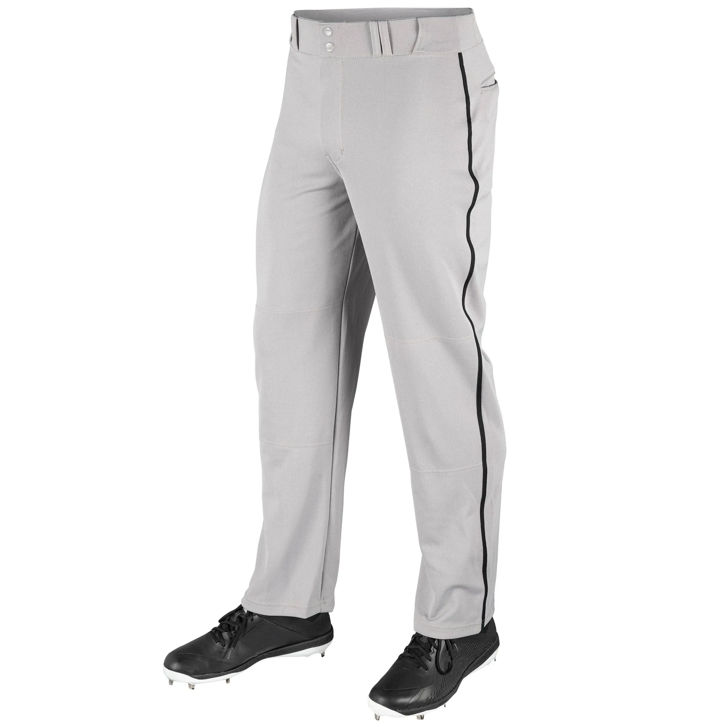 Champro MVP Open Bottom Men's Baseball Pant with Braid, White/Black / M