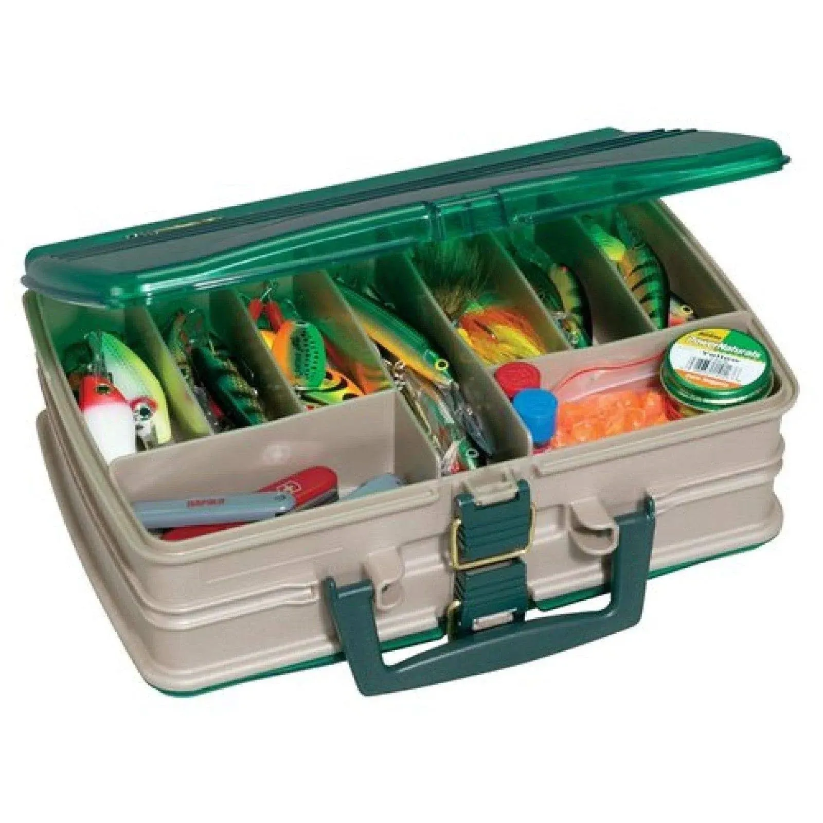 Plano Double Sided Satchell Tackle Box, Green