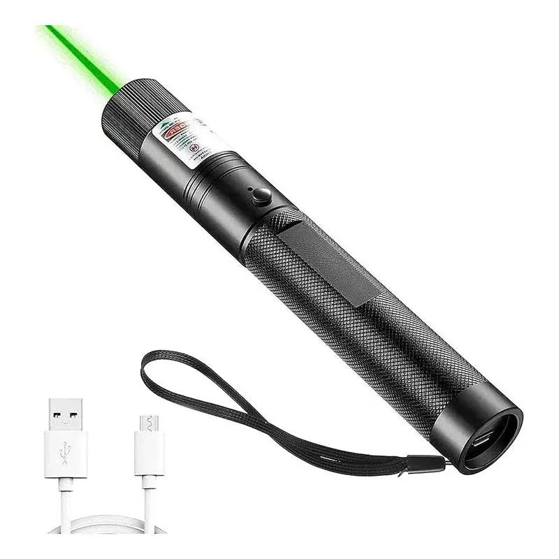 YEHUOT Long Range Tactical Green Laser Beam Flashligh with USB Charging,Adjustable Focus Light Pointer for Night Astronomy Outdoor Camping and Hiking