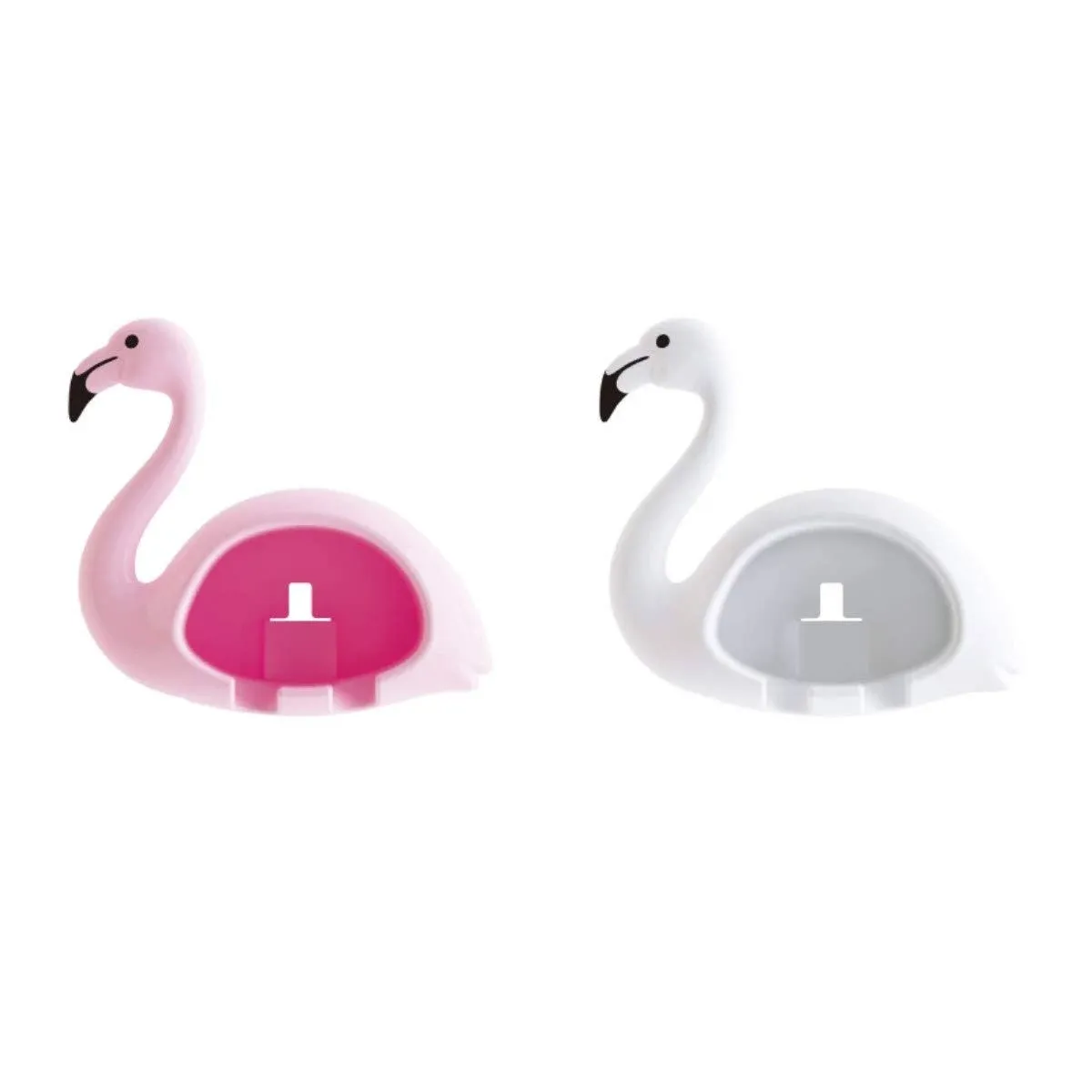 Flamingo Shape Toothbrush Holder Organizer Stand Wall Mounted Premium Plastic Ab