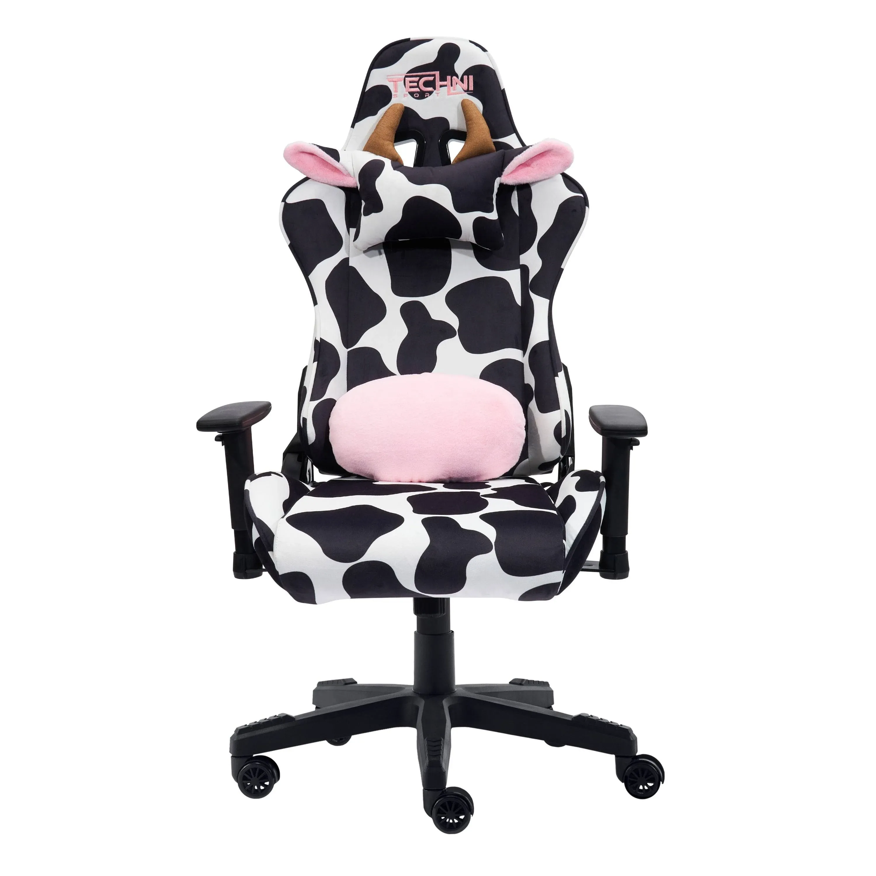 Techni Sport TS85 Cow Print Luxx Series Gaming Chair W/Memory Foam Seat