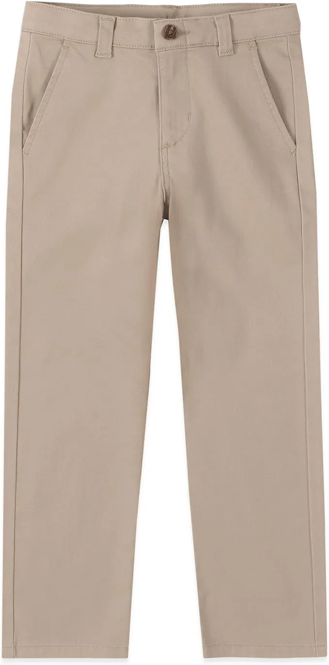 IZOD Boys' Flat Front Comfort Waistband Pants