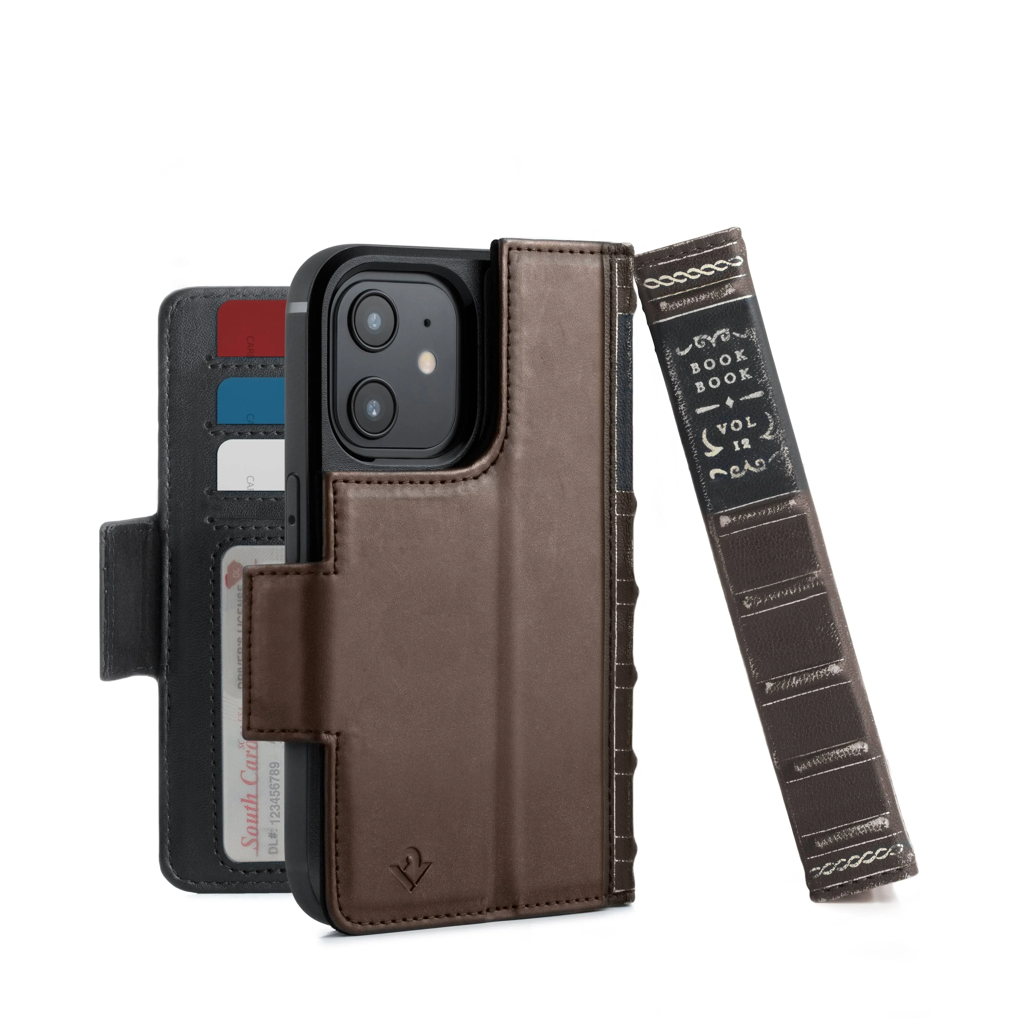 Twelve South TS-2228 BookBook for iPhone, Brown Leather Wallet Case for iPhone 14 Pro Max