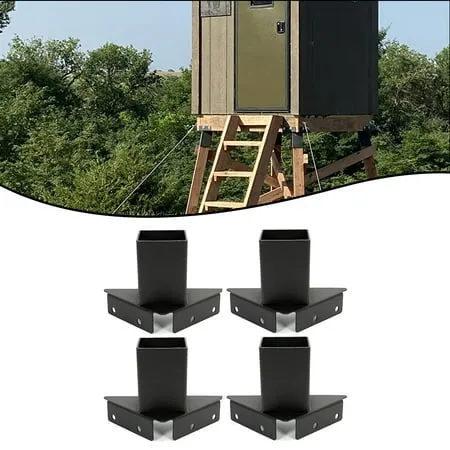 Deer Stand Brackets, 4 X 4 Brackets for Deer Stand with Powder Coated, Elevator Brackets Heavy-Duty for Outdoor Platforms, Deer Hunting Stands, Shooting Shacks, and Tree Houses