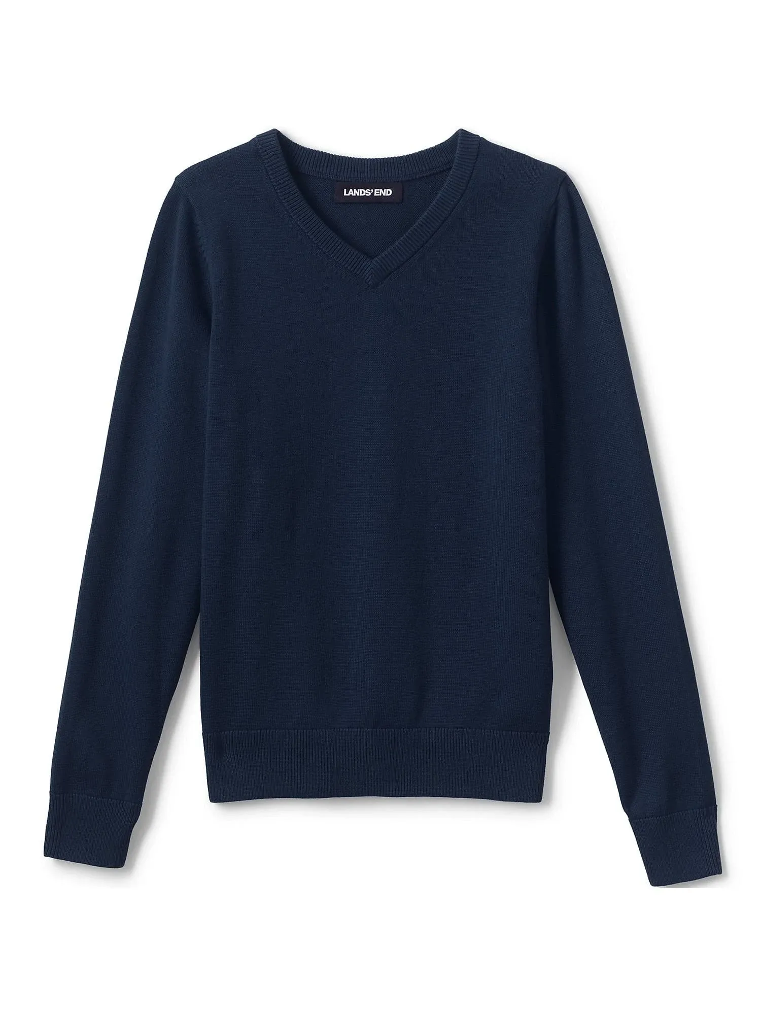 Lands' End Boys' Cotton Modal V-Neck Sweater