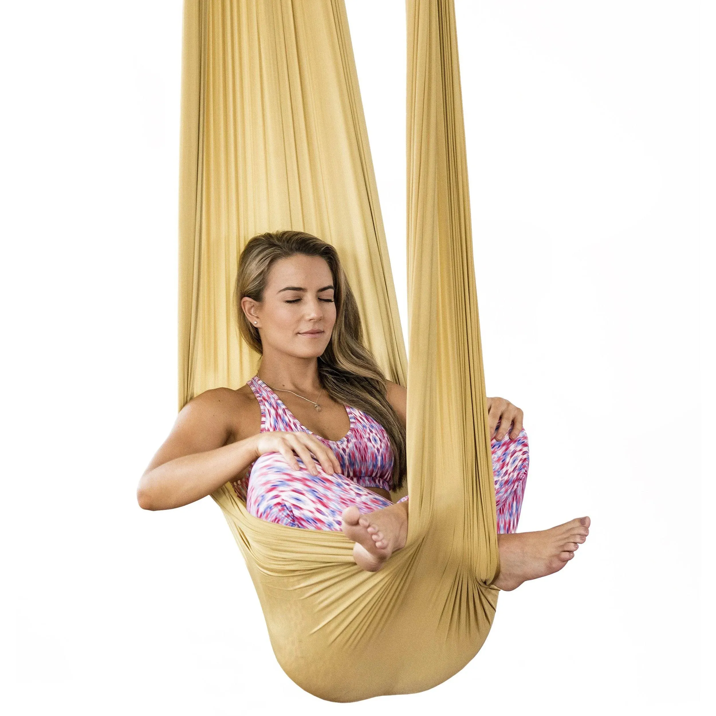 HEALTHYMODELLIFE PINC Active Silk Aerial Yoga Swing & Hammock Kit for Improved Yoga Inversions, Flexibility & Core Strength