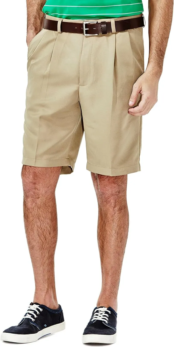 Haggar Men's Cool 18 Pleat Front Hidden Expandable Waist Short-Regular and Big & Tall Sizes