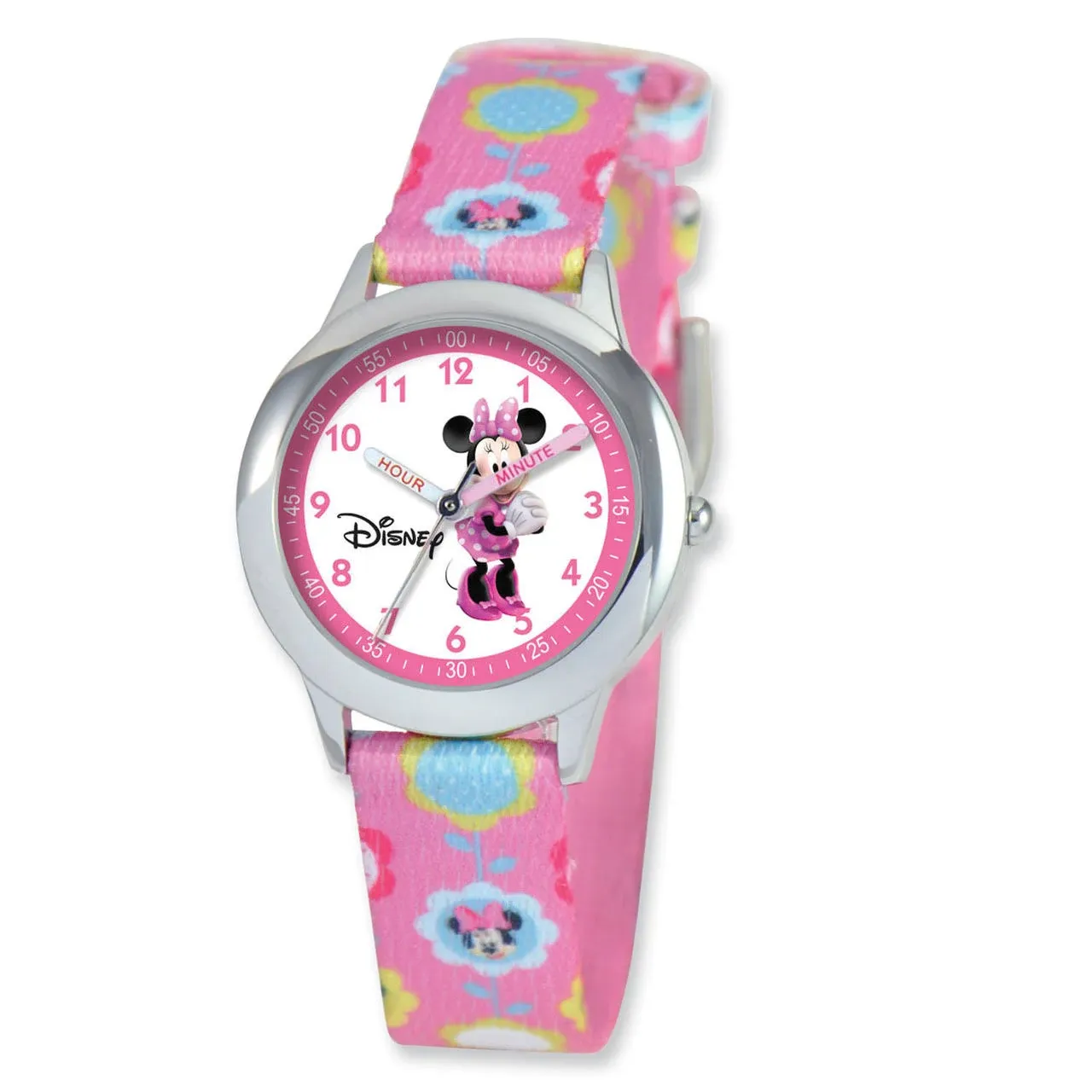 Disney Minnie Mouse Girls' Stainless Steel Time Teacher Watch, 1-Pack