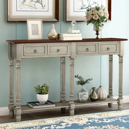 Carlito 58" Console Table Charlton Home Color: Antique Gray