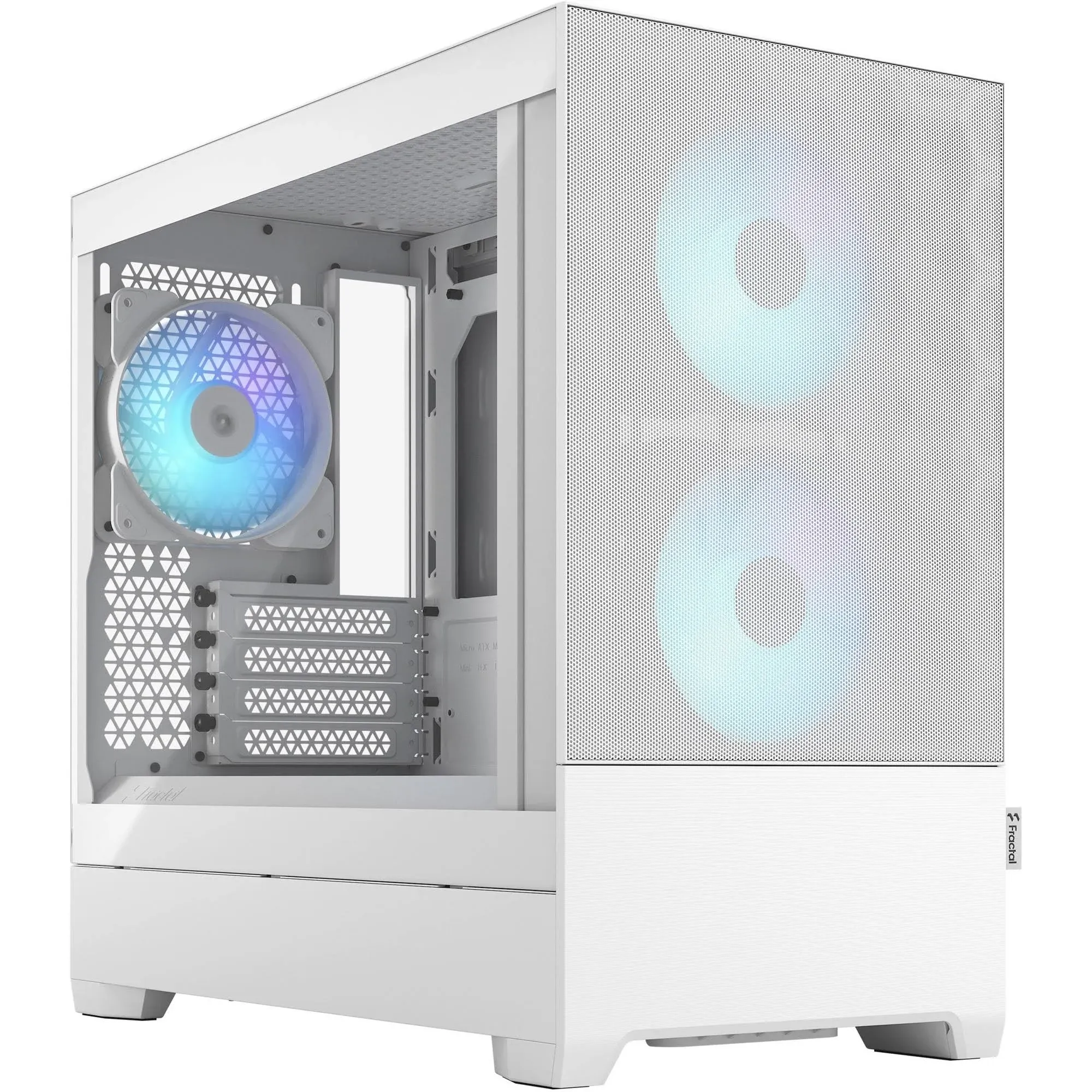 Fractal Design Pop Air RGB Mid-Tower Case (White Tempered Glass, Clear Tint)