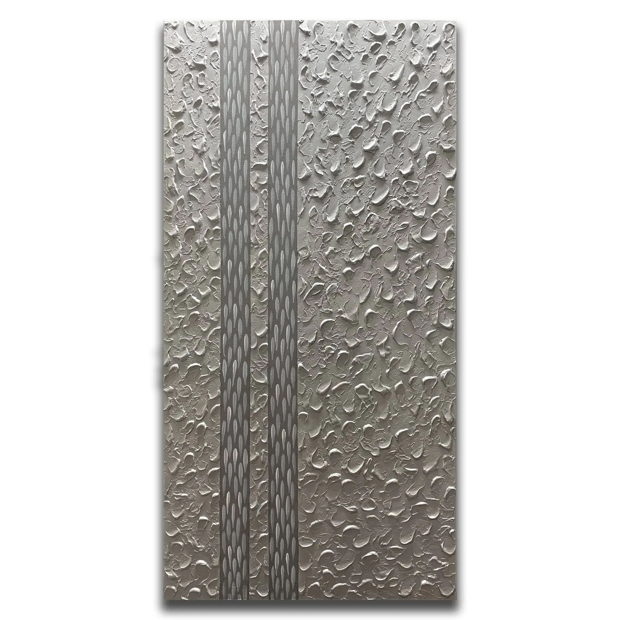 Yika Art--Canvas Paintings Abstract Silver Grey Wall Thick Texture Rough Surface Modern Oil Painting Imitation Old Handicrafts Grey Artwork