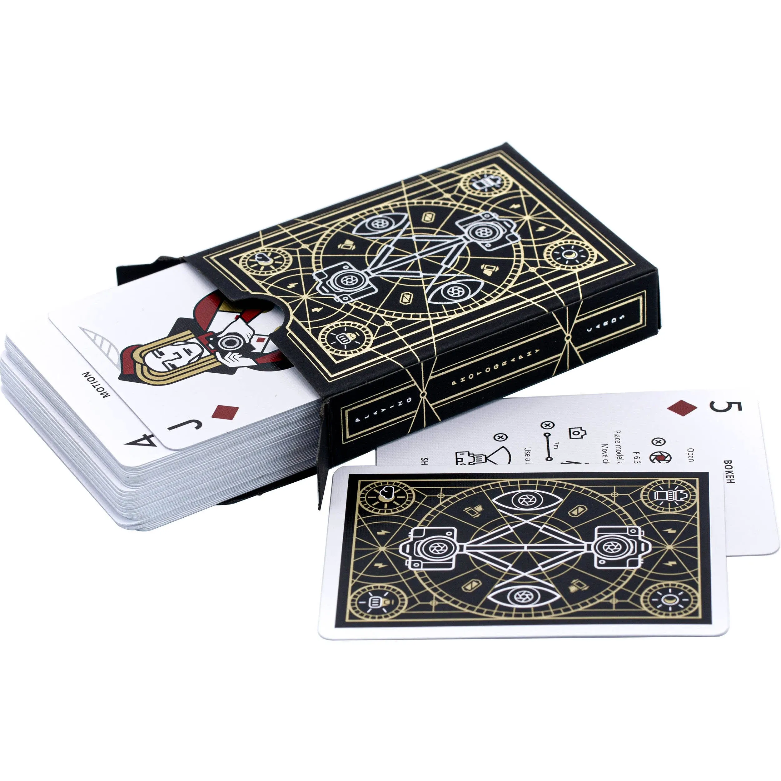 Travel 9To5 Photography Playing Cards Standard Linen paper CRD1-BLK