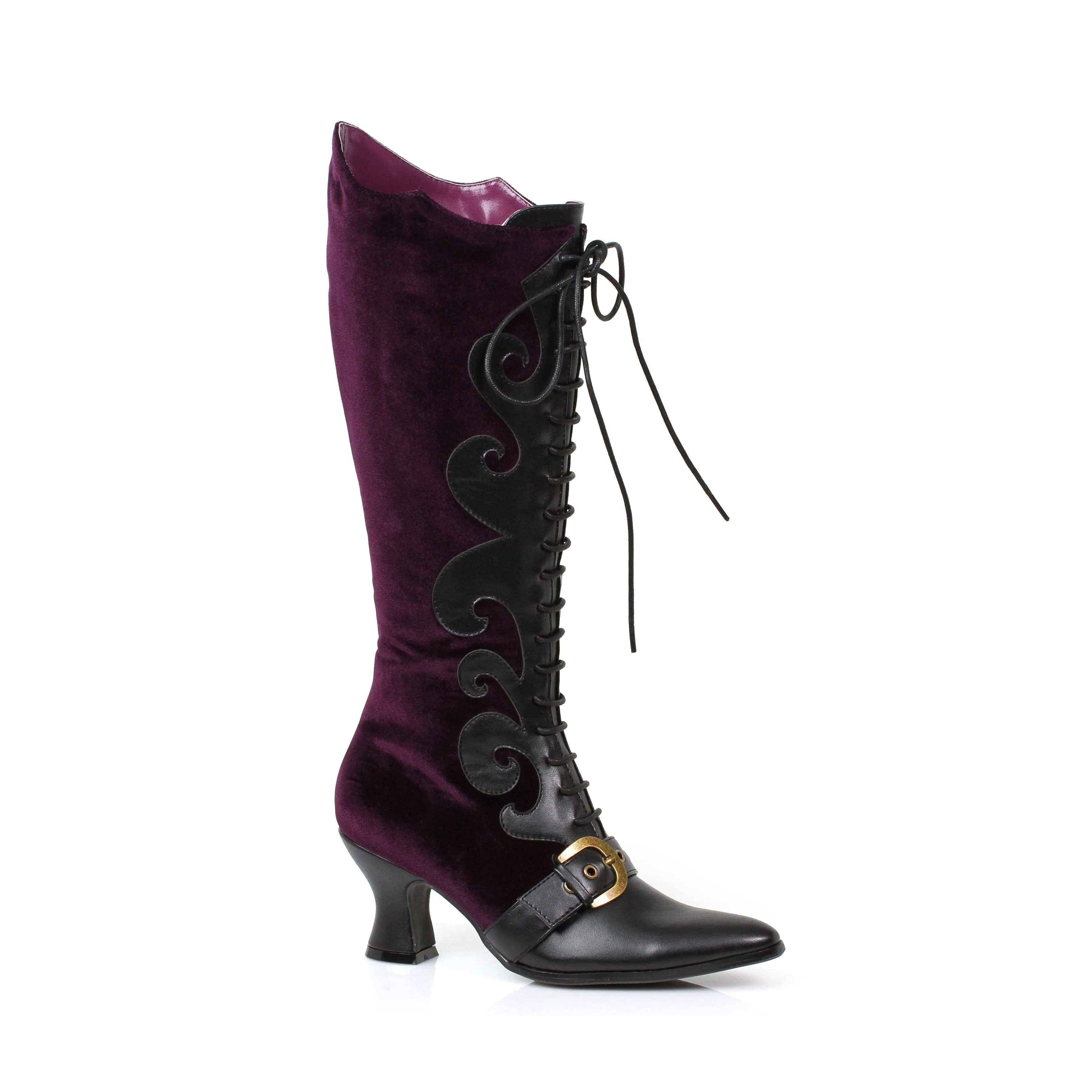 Fain Purple Velvet Witches Boots