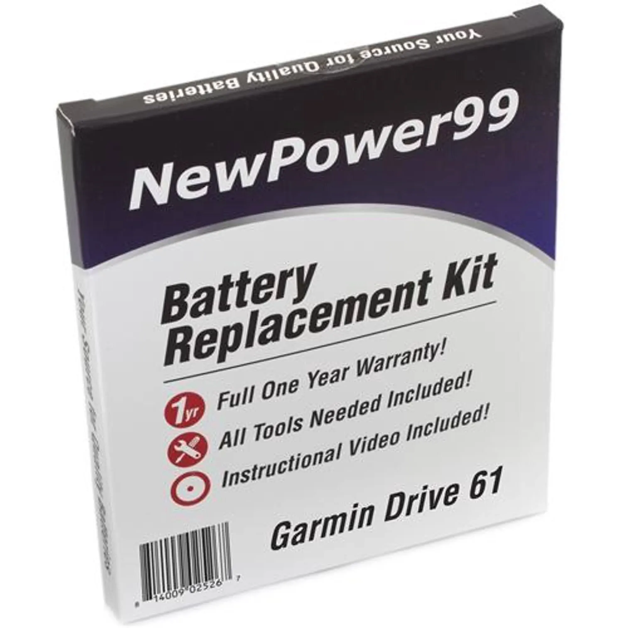 Garmin Drive 61 Battery Replacement Kit with Tools, Video Instructions and Extended Life Battery