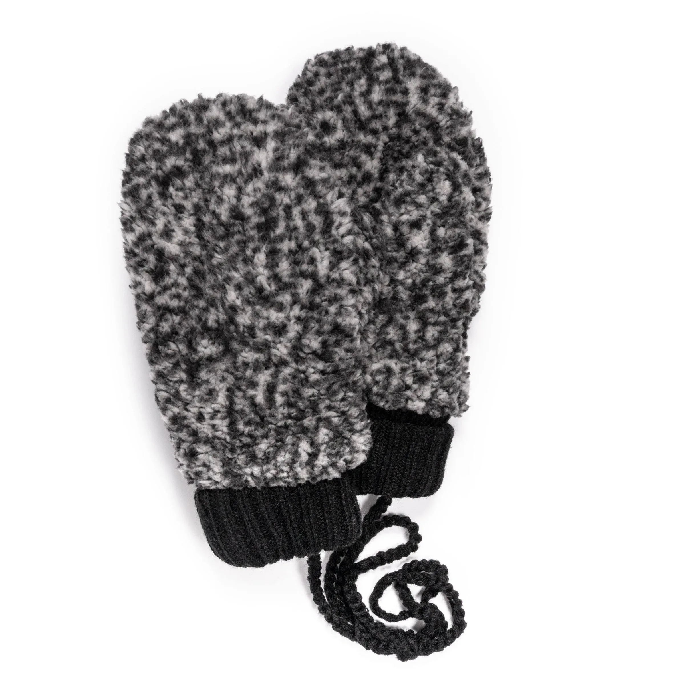 "MUK LUKS Women's Shearling Mitten, Black, OS"