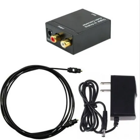 Digital To Analog Converter DAC Digital Optical To Analog L/R RCA Converter Toslink Optical To 3.5mm Jack Audio Adapter