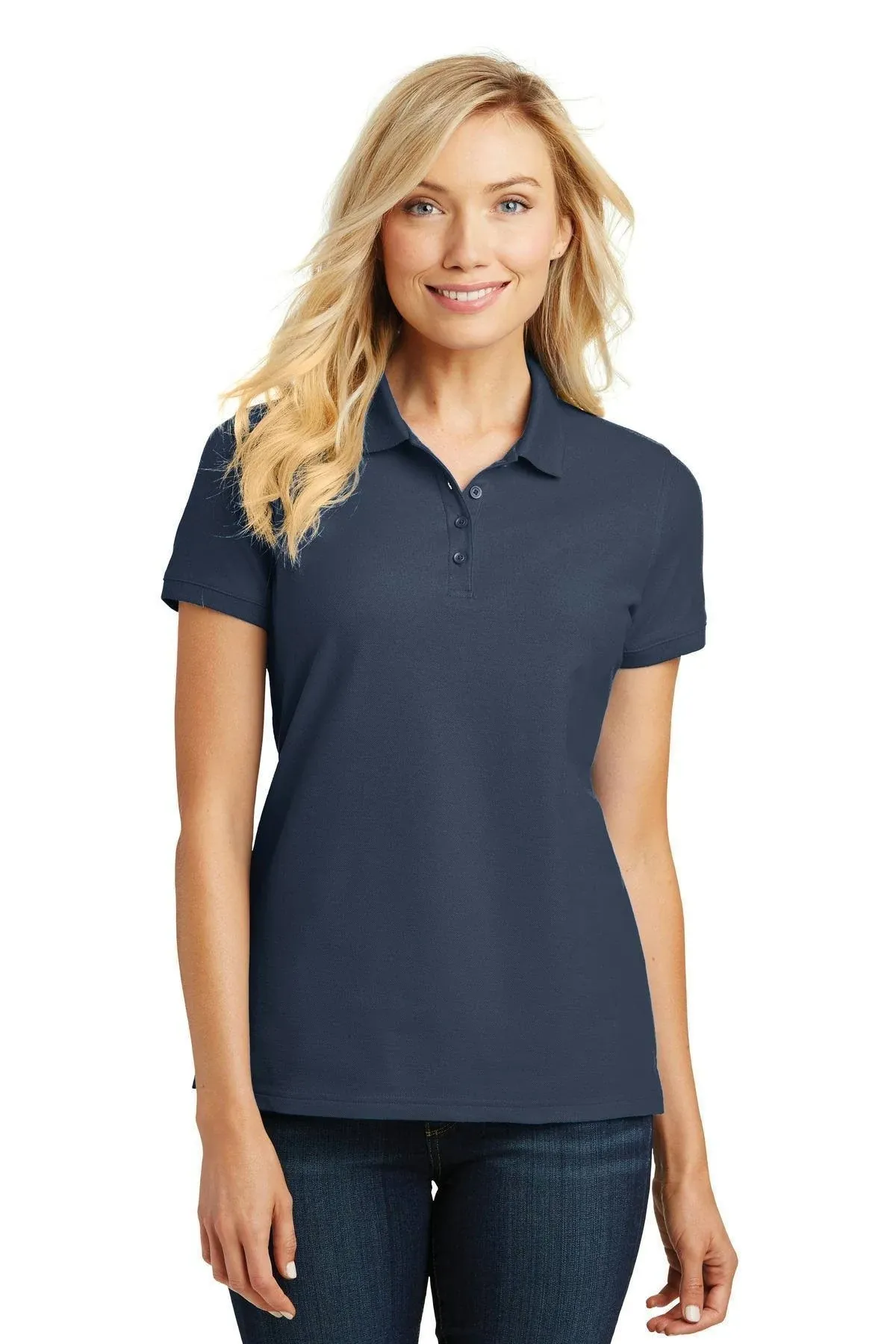 Port Authority L100 Ladies Core Classic Pique Polo 3XL River Blue Navy