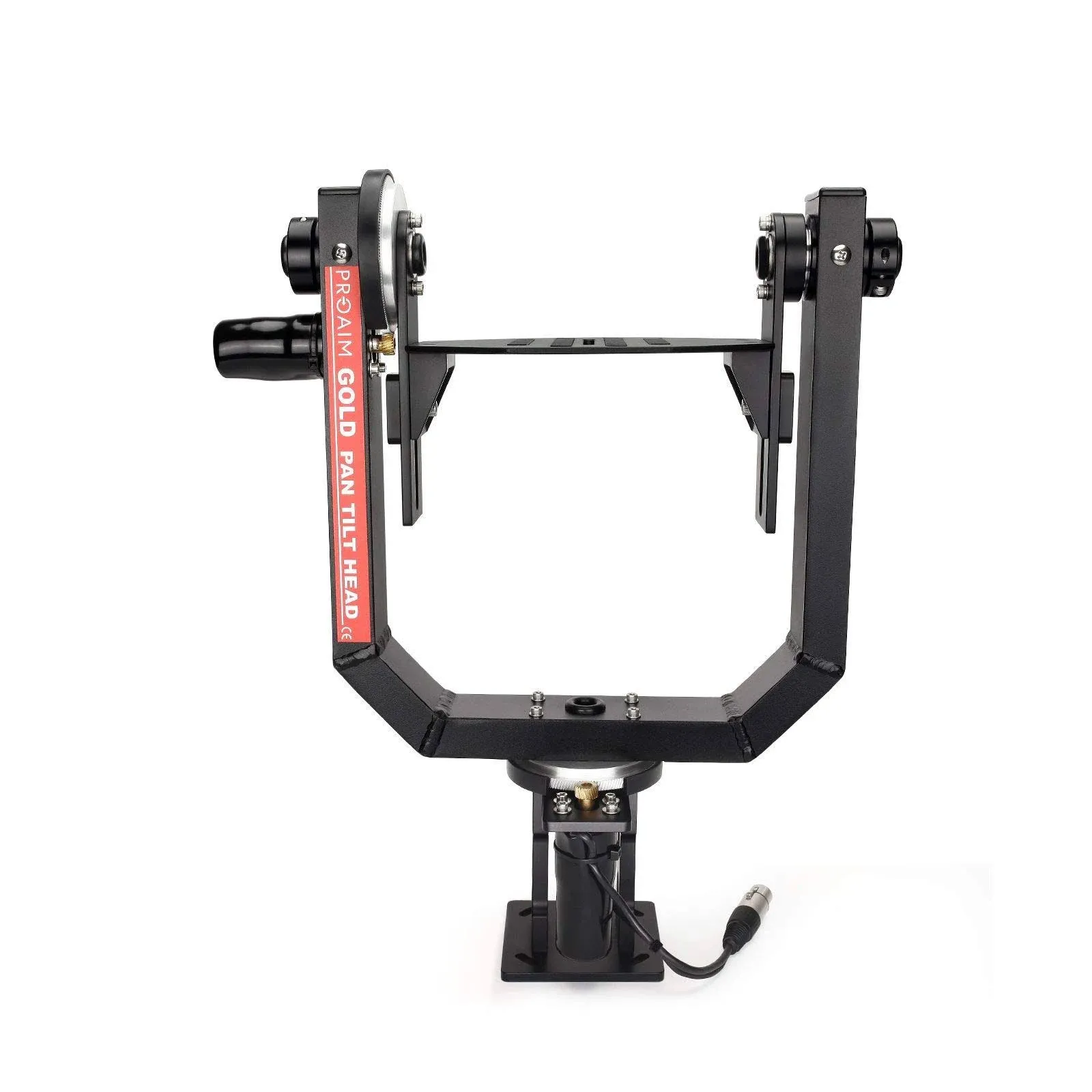 PROAIM Cabeza inclinable de giro dorado para cámara Jib Crane. Cabezal motorizado de 2 ejes PT-GOLD con controlador de joystick de 12 V, carga útil - 7,5 kg/16,5 lb