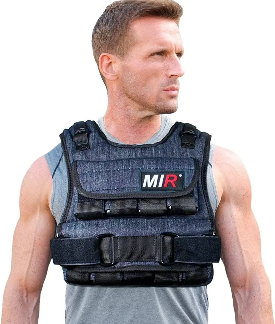 miR Air Flow Weighted Vest with Zipper Option 20lbs - 60lbs Solid Iron Weights Machine Washable. Workout Vest for Men and Women