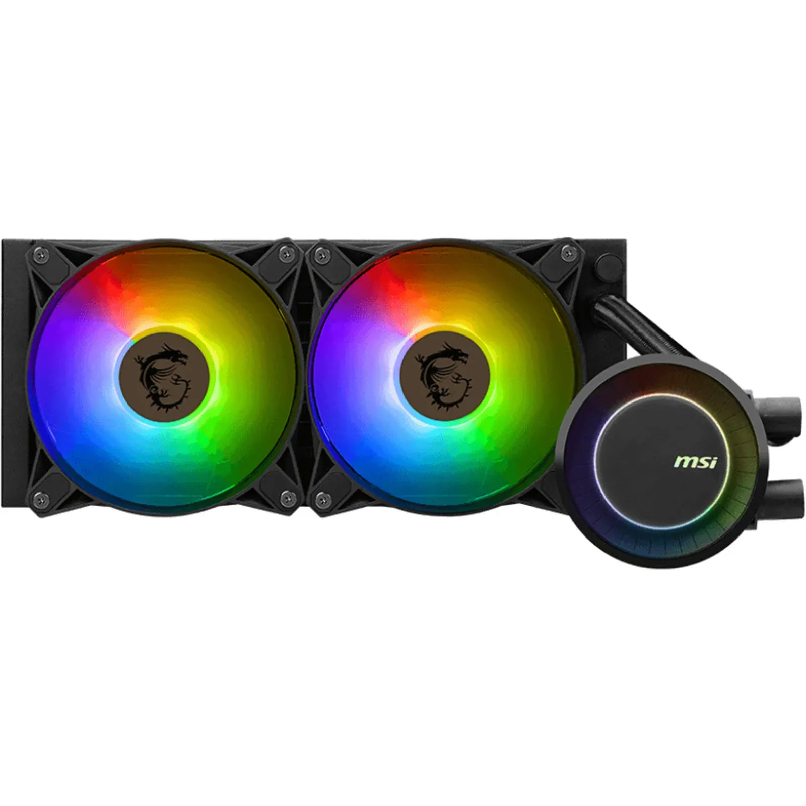 MSI MAG CORELIQUID E240 - AIO RGB CPU Liquid Cooler - 240mm Radiator - Dual 120mm ARGB PWN Fans.