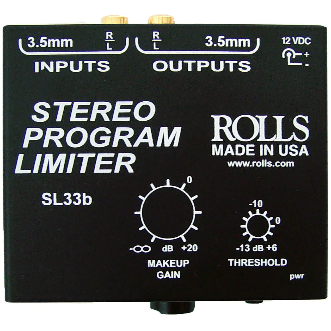 Rolls SL33b Mini Stereo Program Limiter with RCA & 3.5mm In/Out