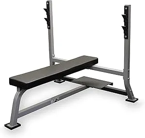 Valor Fitness Olympic Bench with Spotter Metallic Grey and Black