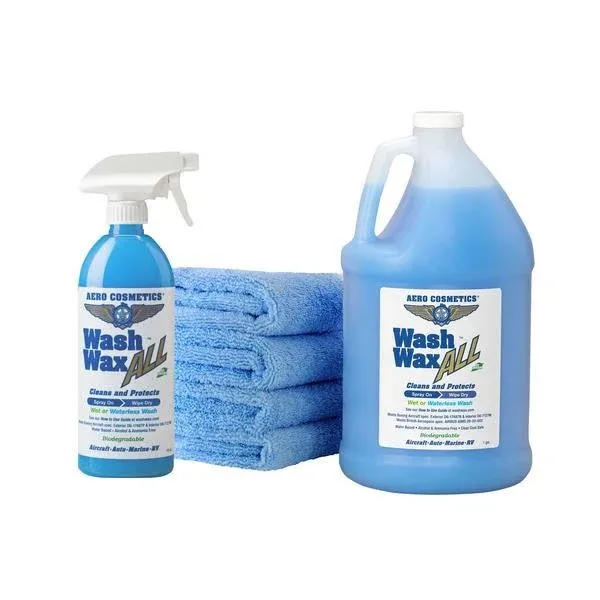 Wet or Waterless Car Wash Wax Kit 144 oz with Bug Remover Aircraft Quality for your Car, RV, Boat, Motorcycle. Guaranteed the Best Wet or Waterless Car Wash & Wax. Spray on, Wipe Dry Detailer, Use Anywhere & Anytime