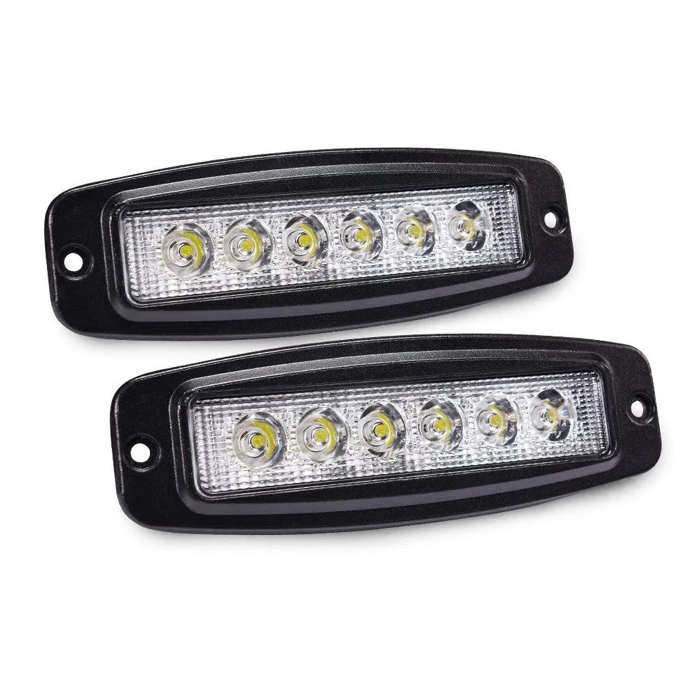 2x 18W Flush Mount Led Lights Led Pod Driving Fog Lamp fo SUV Pickup Truck boat