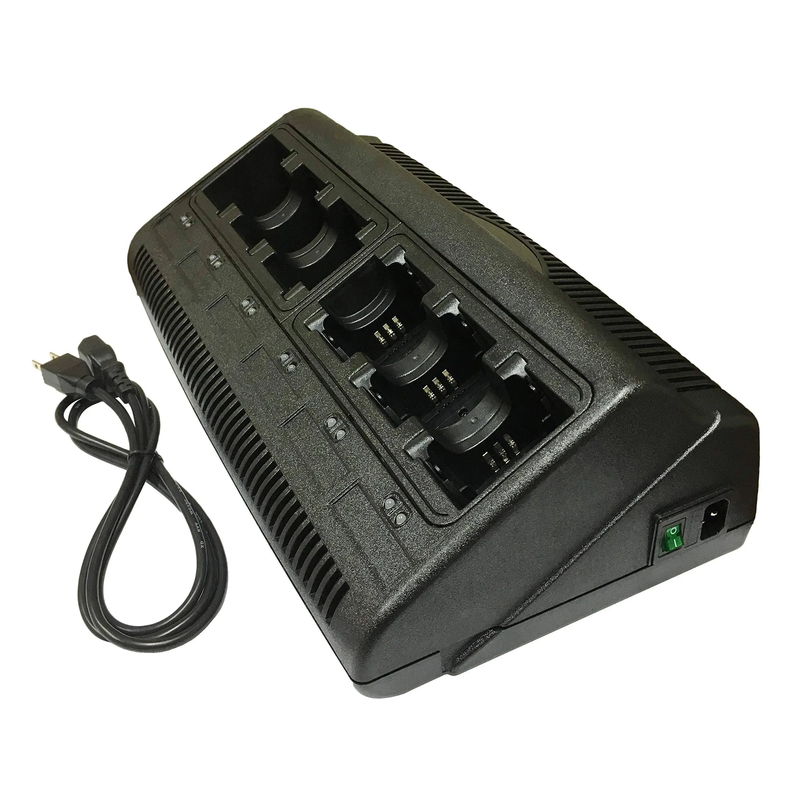 Two Way Radio 6 Bank Port Battery Charger for Motorola NNTN4496 4851 CP200 EP450