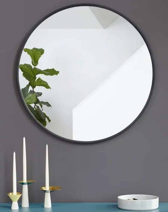 Umbra 24 in. diameter Black Hub Wall Mirror