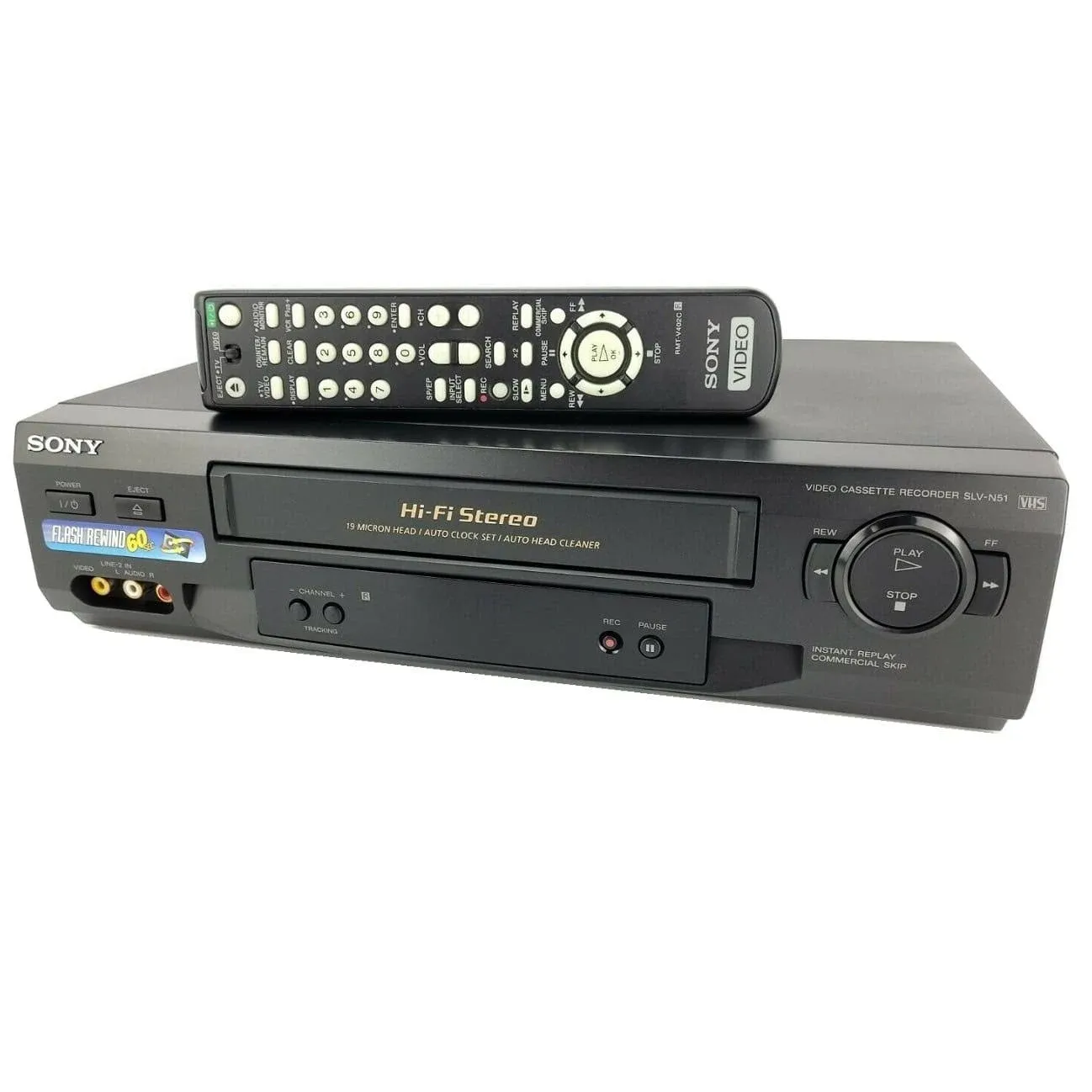 Sony SLV-N51 4-Head Hi-Fi Stereo VCR W/Remote Control VHS Recorder