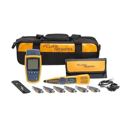 Fluke Networks MS2-KIT MicroScanner2 Copper Cable Verifier Kit, Troubleshoots RJ11, RJ45, Coax, Tests 10/100/1000Base-T, and Voip, Includes IntelliTone Pro 200 & Remote ID Kit