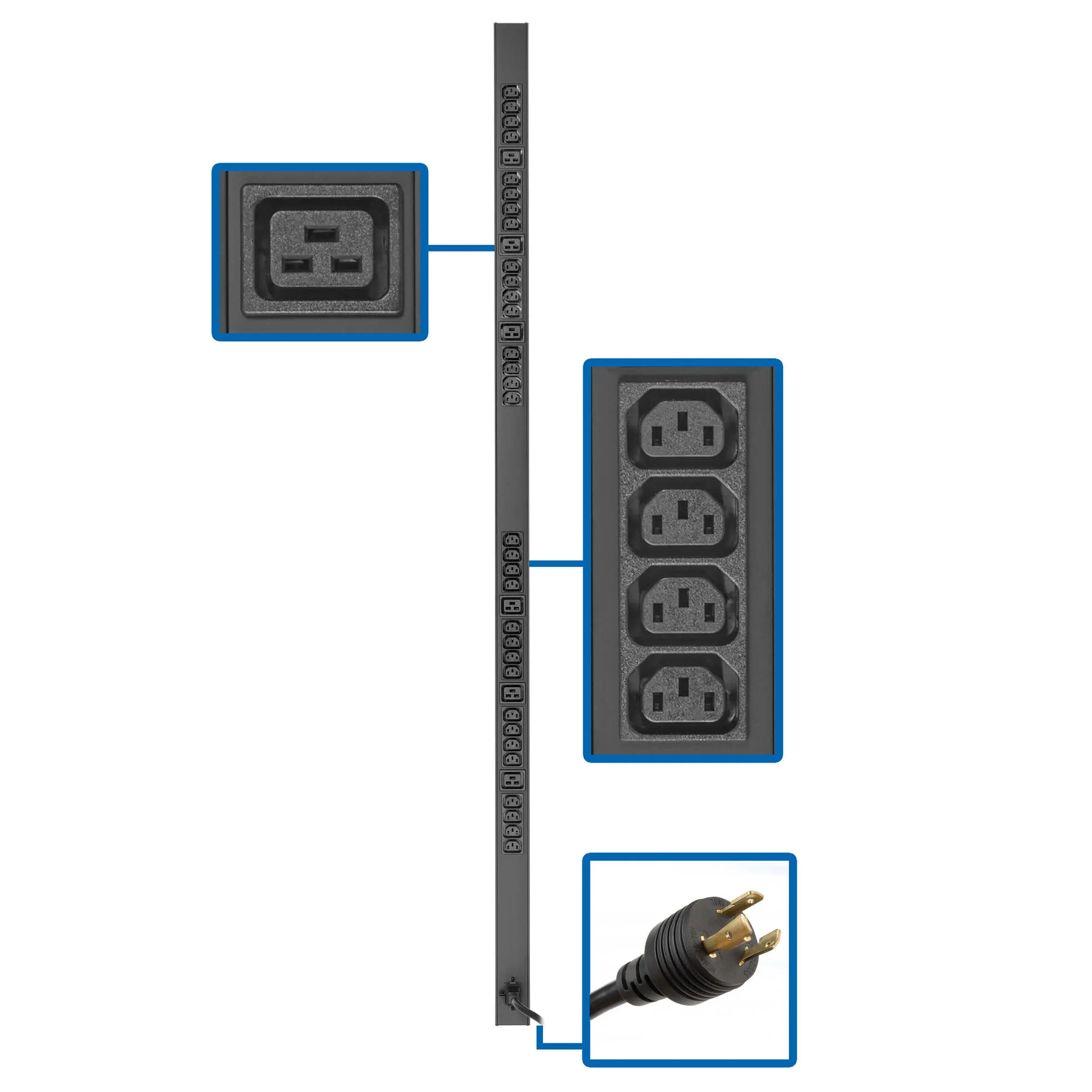 Tripp Lite PDU Basic 32 C13 6 C19 3.3-3.8kW 208-240V L6-20P 10ft Cord 0URM