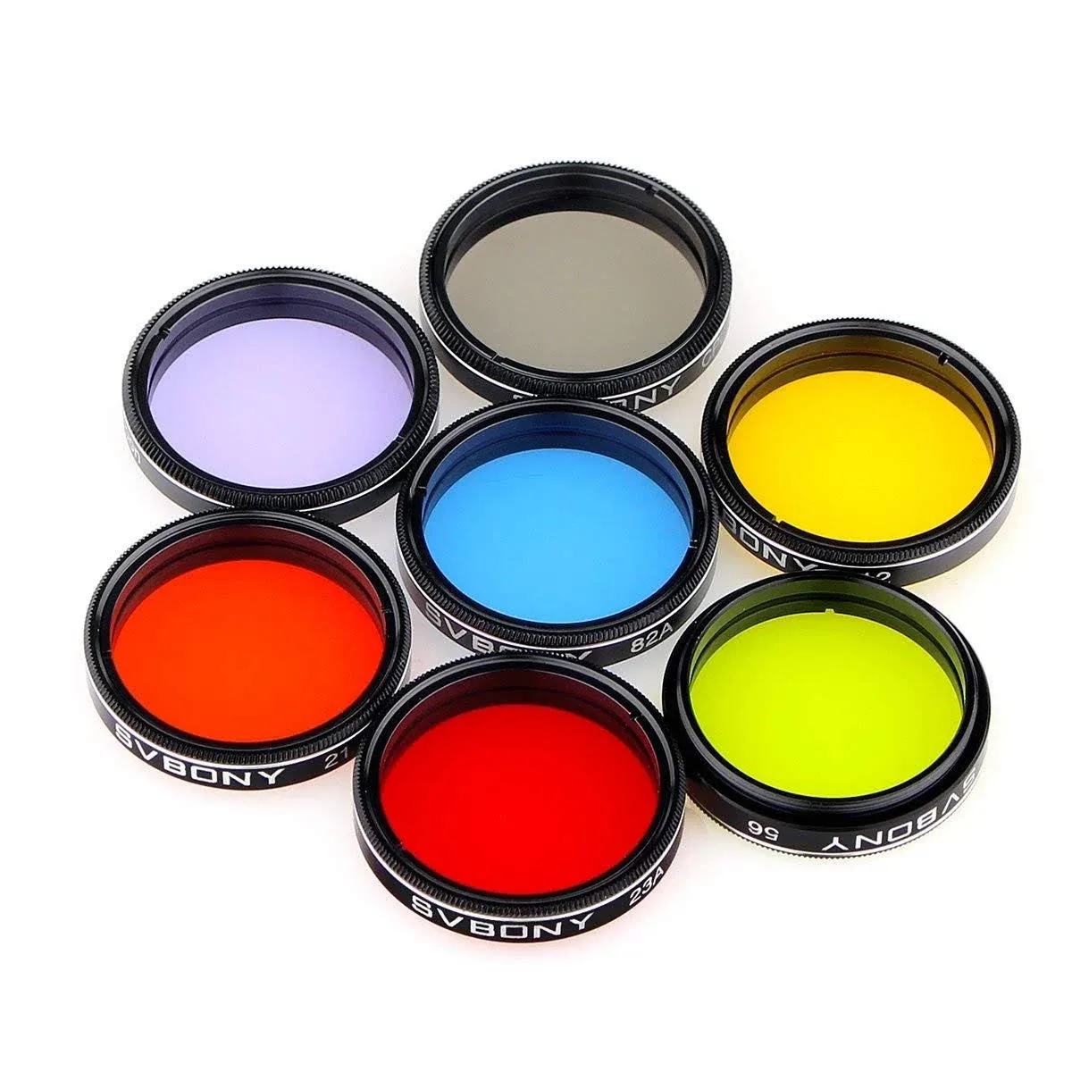 SVBONY Telescope Filter 1.25 inches Moon Filter CPL Filter Five Color Filters Kit 7pcs Filters Set for Enhance Lunar Planetary Views Reduces Light Pollution