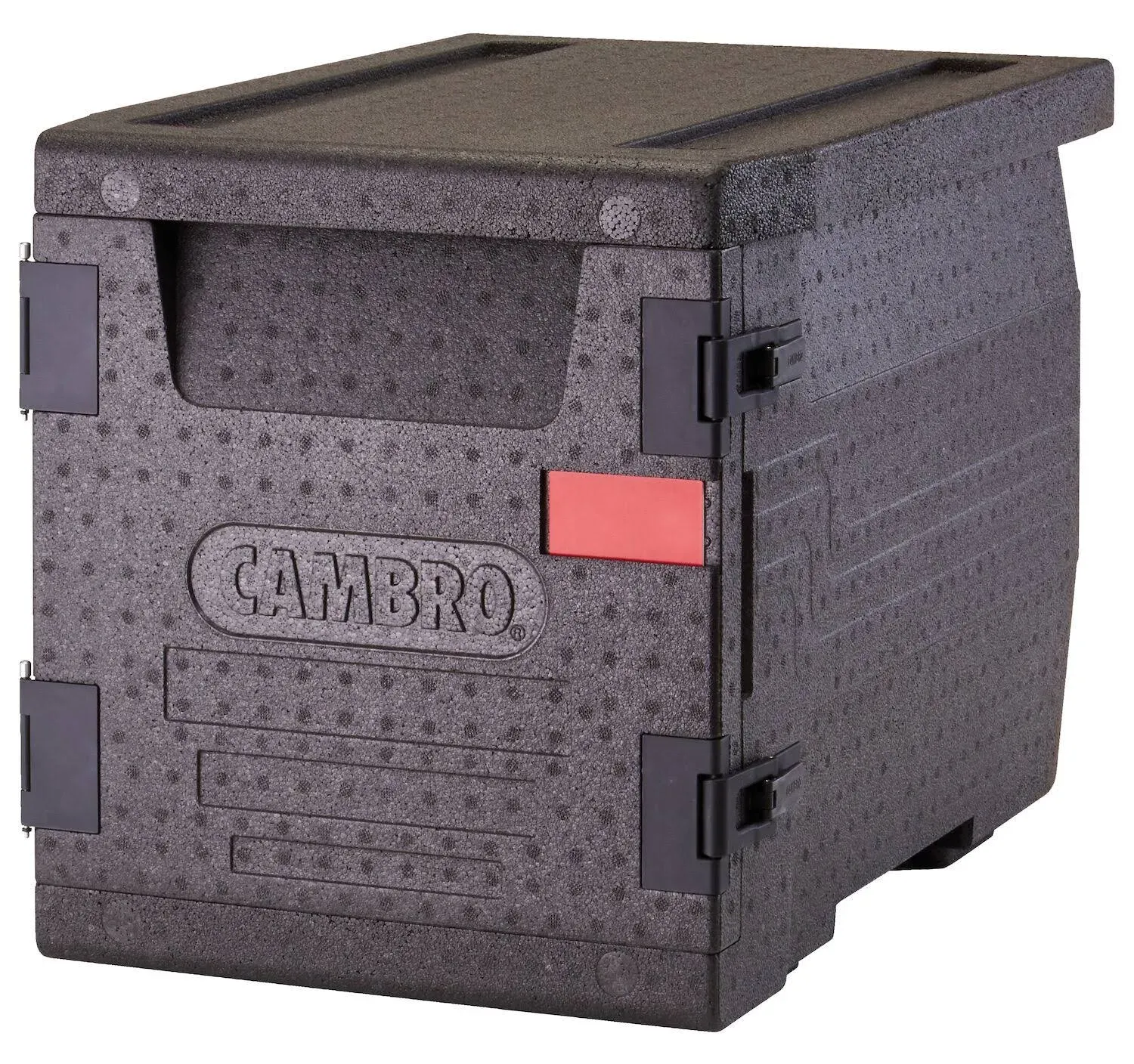 Cambro Cam GoBox&#xAE; Black Front Loading EPP Insulated Food Pan Carrier - 4 Full-Size Pan Max Capacity