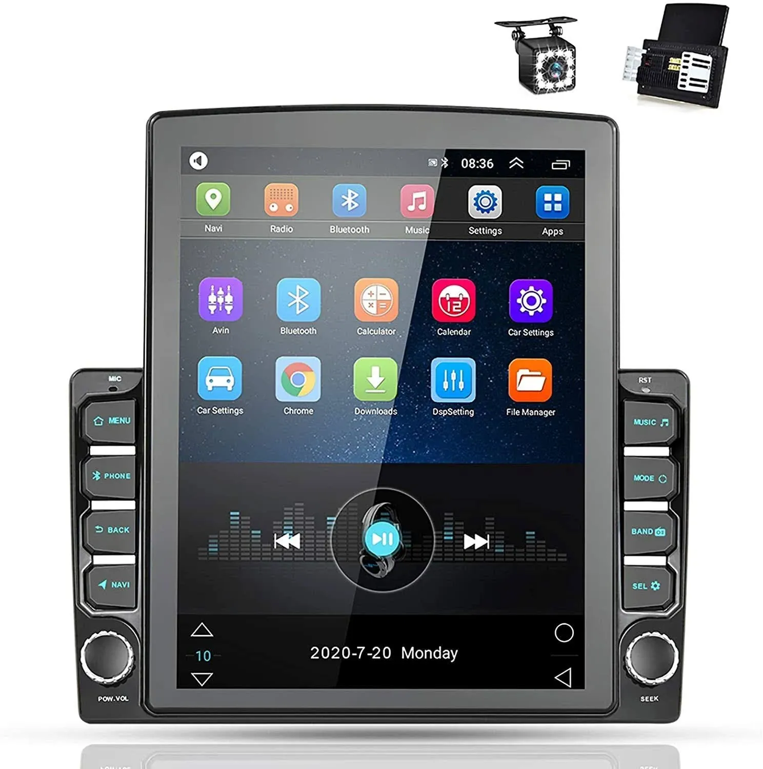 Android Double Din GPS Navigation Car Stereo, 9.7&#039;&#039; Vertical Touch Screen 2.5...